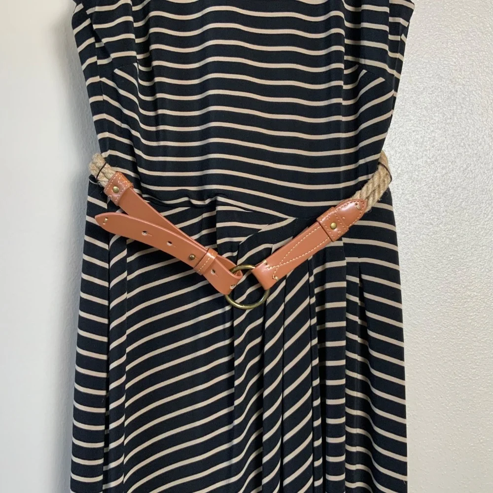 Lauren Ralph Lauren Striped Sleeveless Draped Maxi Dress - Picture 4 of 16